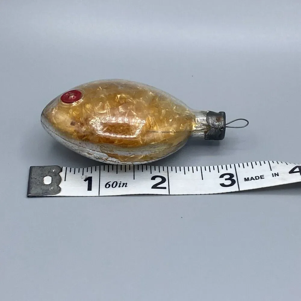 Vintage Hanging Fish Christmas Ornament Tinsel Inside Holiday Tree
